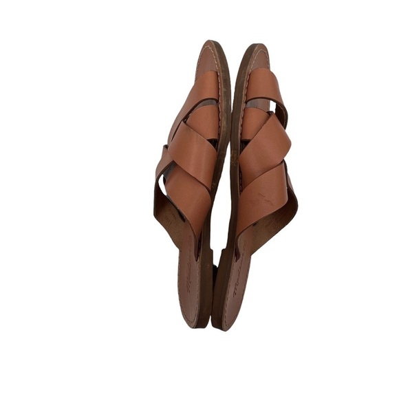 Madewell Boardwalk Brown Leather Woven Slide Slip On Sandals Size 7 Women's - Picture 6 of 10
